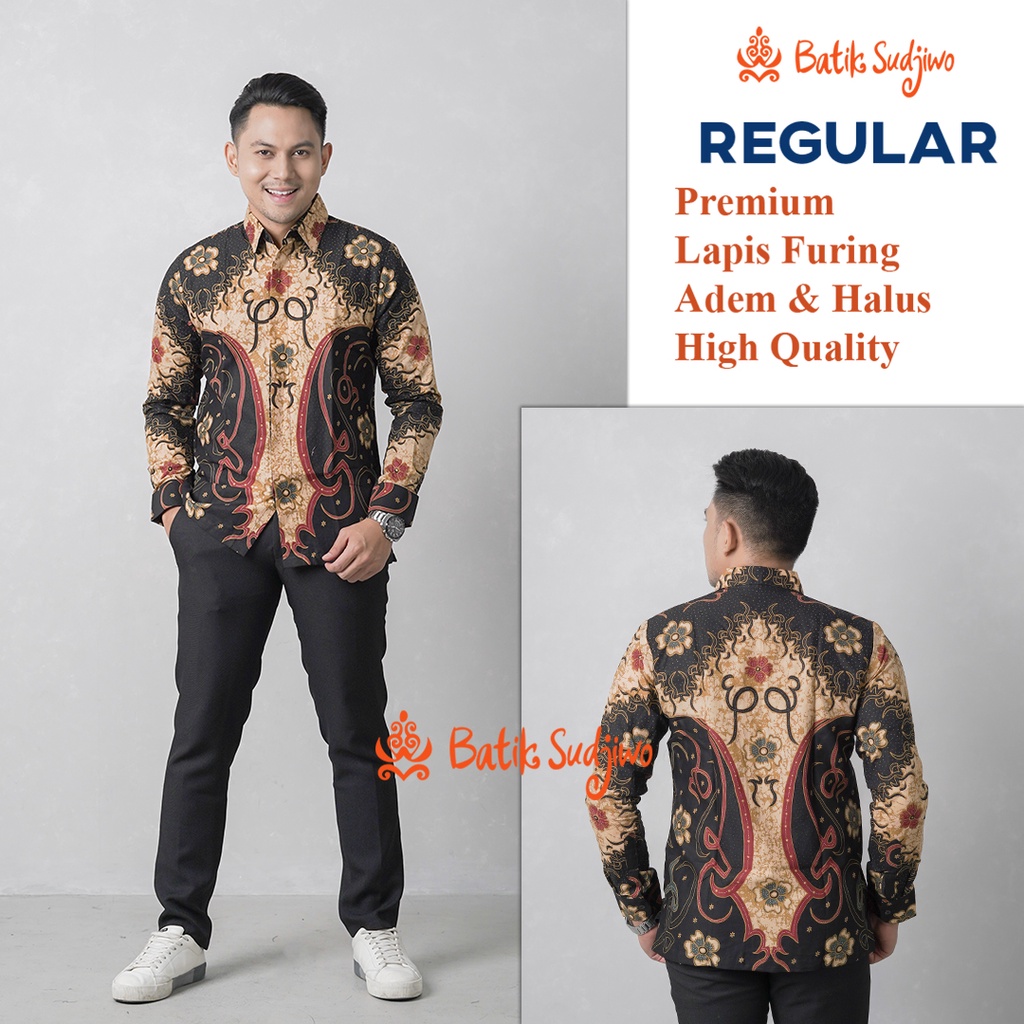 Kemeja Batik Pria Lengan Panjang  Lapis Furing Premium 1051