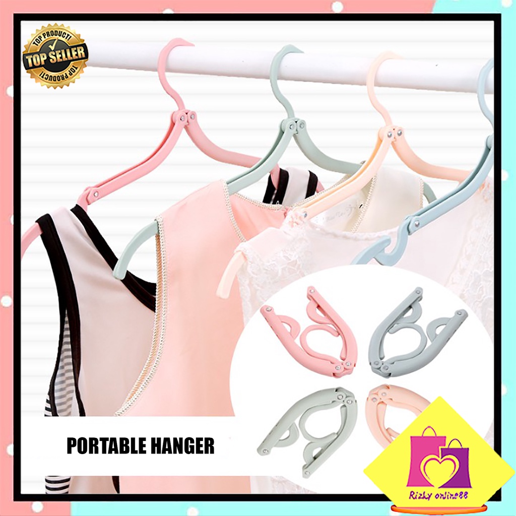 rizkyonline88 gantungan baju lipat multifungsi / gantungan baju portable / hanger baju U76