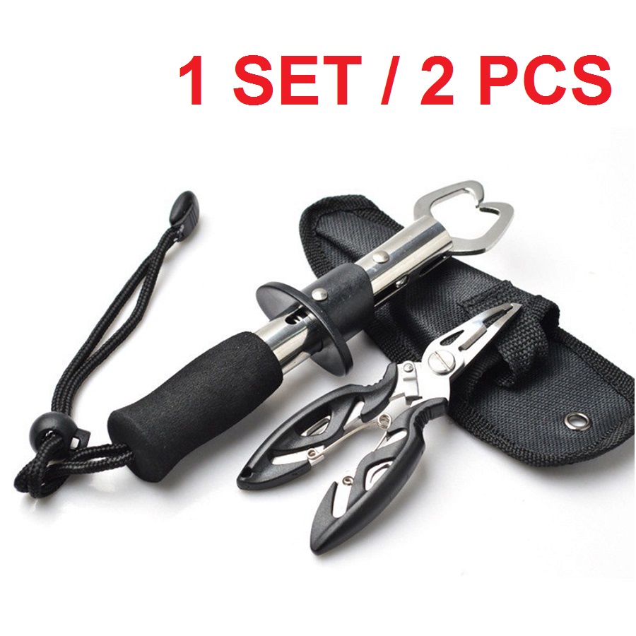 Ikan Grip Set Plier Penjepit Bibir Ikan Tang Mancing Alat Jepit Fishing Gear Bibir Ikan Plus Tang Kail