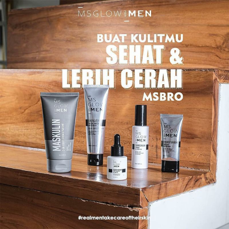 MS Glow For Men, MS glow men Paket Lengkap Perawatan Pria
