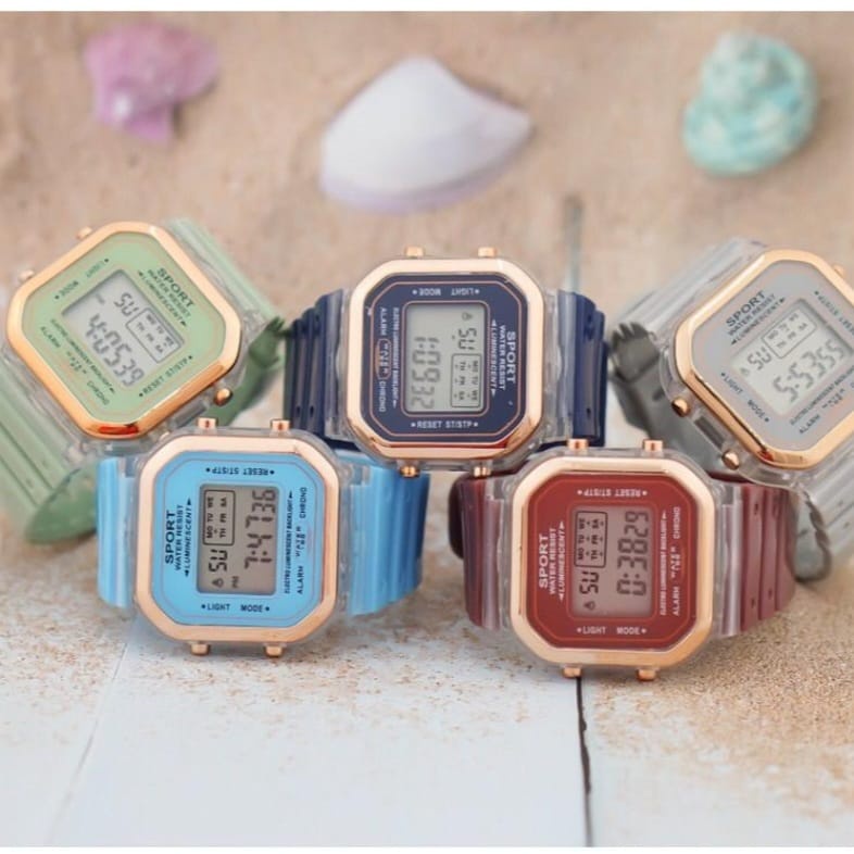 JAM TANGAN DIGITAL RUBBER PRIA WANITA REMAJA SEGI DW-5600 GROSIR RUBBER SPORT LED KOREAN STYLE