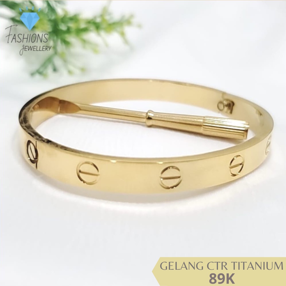 Gelang titanium obeng mata dan polos