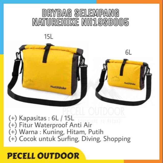 Drybag Tas Selempang Waterproof Anti Air Outdoor Sport Diving Surfing Shopping Naturehike NH19SB005