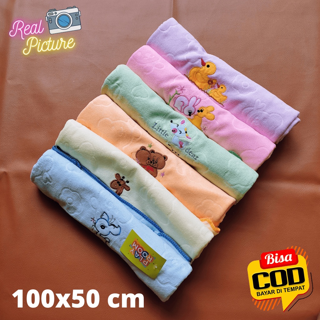 Handuk Bayi Microfiber Karakter Tebal Dan Halus Ukuran 50 x 100Cm Unisex Meyriana Collection