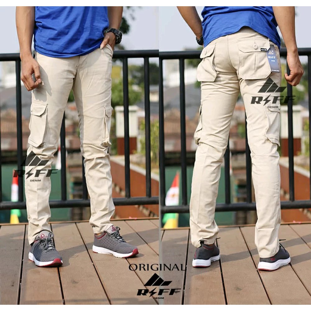 CELANA PRIA Celana Cargo Panjang Slimfit/ pensil pria katun twill