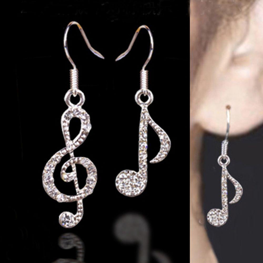 Needway Anting Perhiasan Top Panas Musik Note Drop Musim Panas Kristal Menjuntai