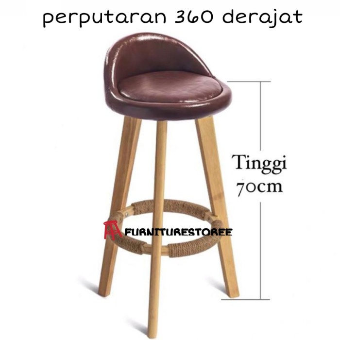 Kursi Kayu - Kursi Cafe Kursi Bar Kursi Minibar Kursi Kayu Dudukan Kulit