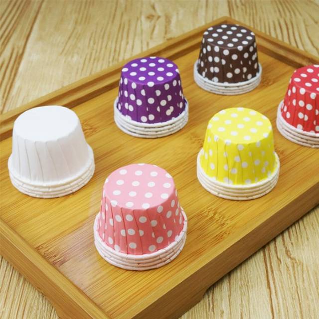 50pcs CUPCAKE CASE POLKADOT /PAPER CUP MUFFIN CASE ANTI LENGKET