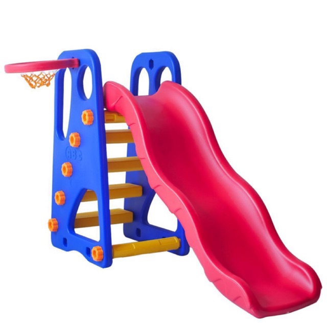 Mainan Anak 2 in 1 Perosotan Basket Ball Ring Basket Play Ground Warna Biru dan Hijau (JM30208)