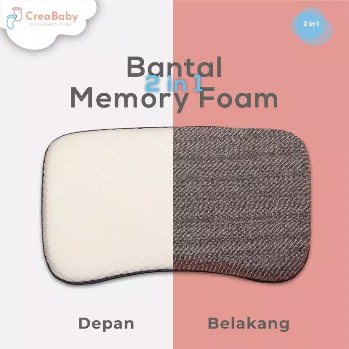 Crea Baby Comfy Classic Memory Foam Baby Pillow - Bantal Peyang Bayi