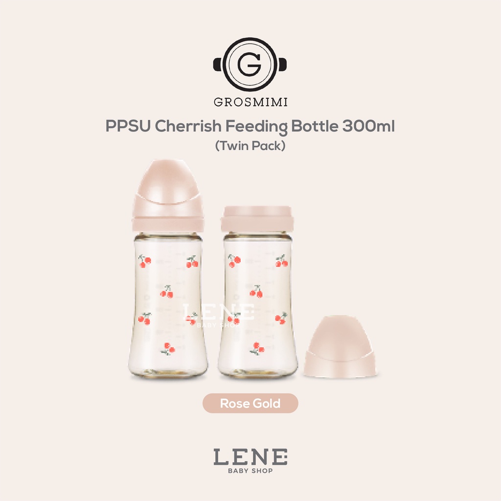 Grosmimi PPSU Cherrish Feeding Bottle 300ml Twin Pack