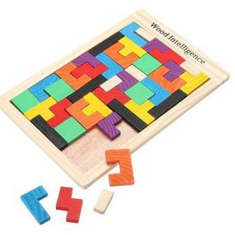 Main Puzzle Tangram Tetris - Mainan Edukasi Montessori Anak