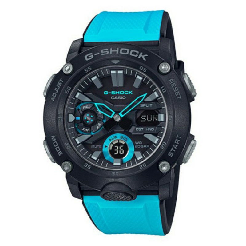 jam tangan gshock casio original ga-2000-1a2dr biru jam tangan pria cowok gshock original analog dig