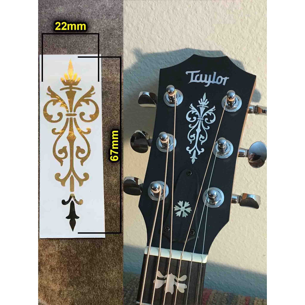Mop Torch Headstock Gitar Sticker Tempel Les Paul Guitar Akustik Elektrik Semi Hollow Guitars Bigsby