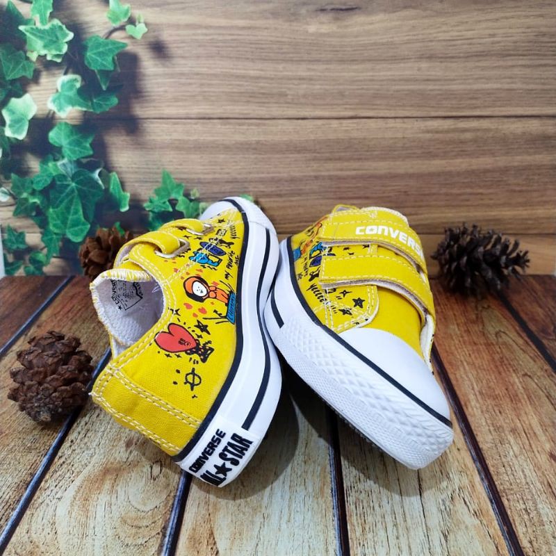SEPATU ANAK USIA 1-10 TAHUN SEPATU CONVERSE ANAK BTS BT21 WARNA KUNING