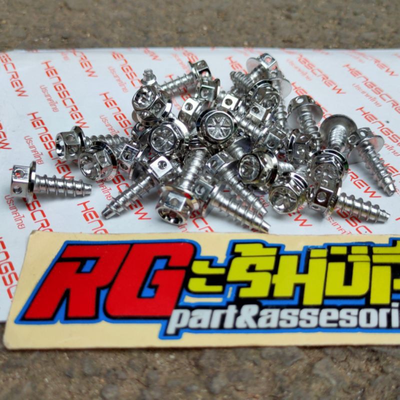 baut body probolt stainless silver chrome flower drat kasar yamaha mio fino soul nmax heng thailand