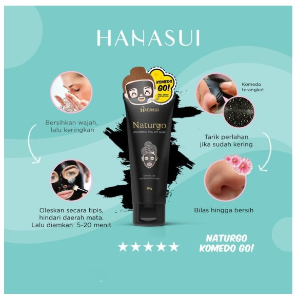 HANASUI Naturgo Lightening Peel Off Mask | Masker Lumpur Tube 60gr by AILIN