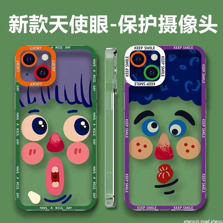 IPHONE Soft Case Silikon Transparan Motif Anak Laki-Laki / Perempuan 13 / 12pro Max / 11 / XS / XR / X / 8 / 7 / 6plus Mini