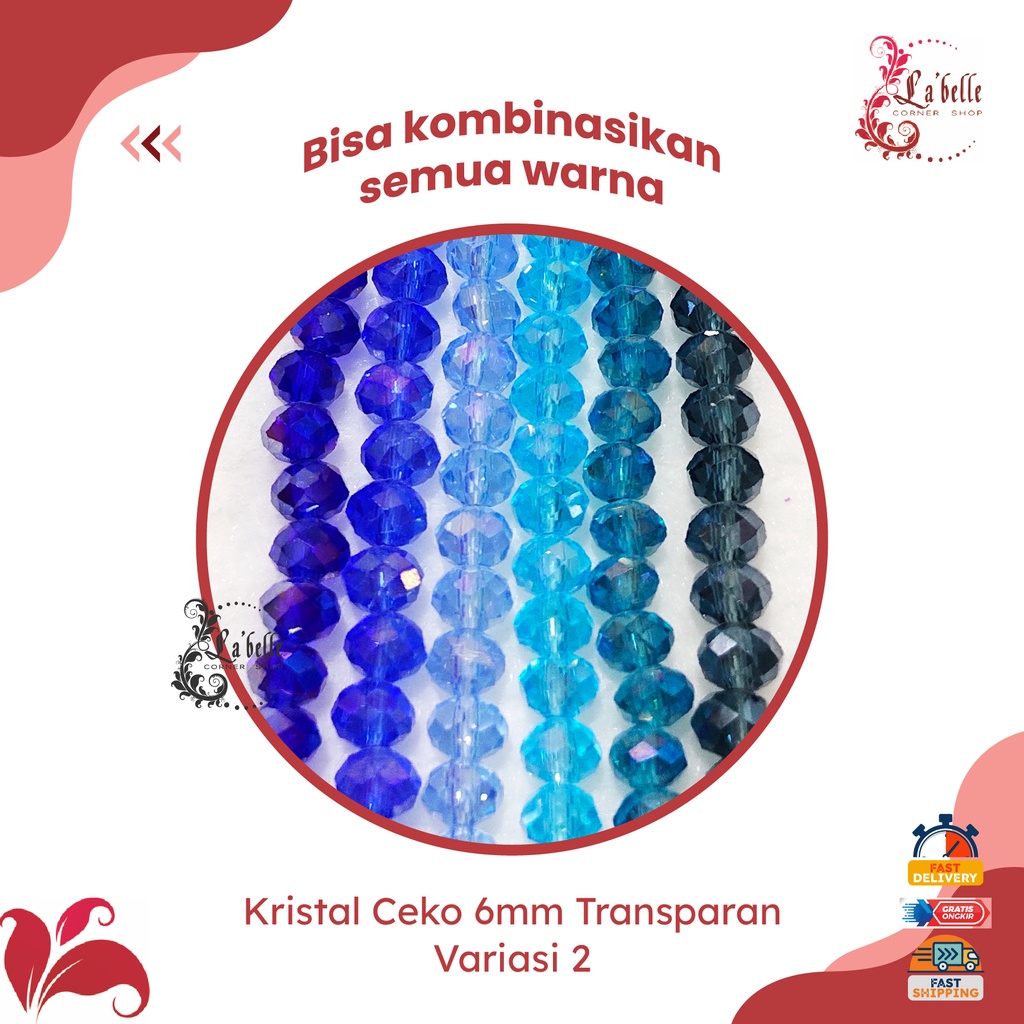 Kristal Ceko 6mm Transparan Variasi 2