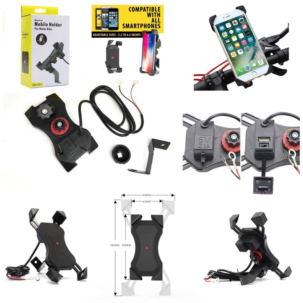 SUKSES- Holder Motor + USB ZM-004 / Holder Motor X-grip + USB