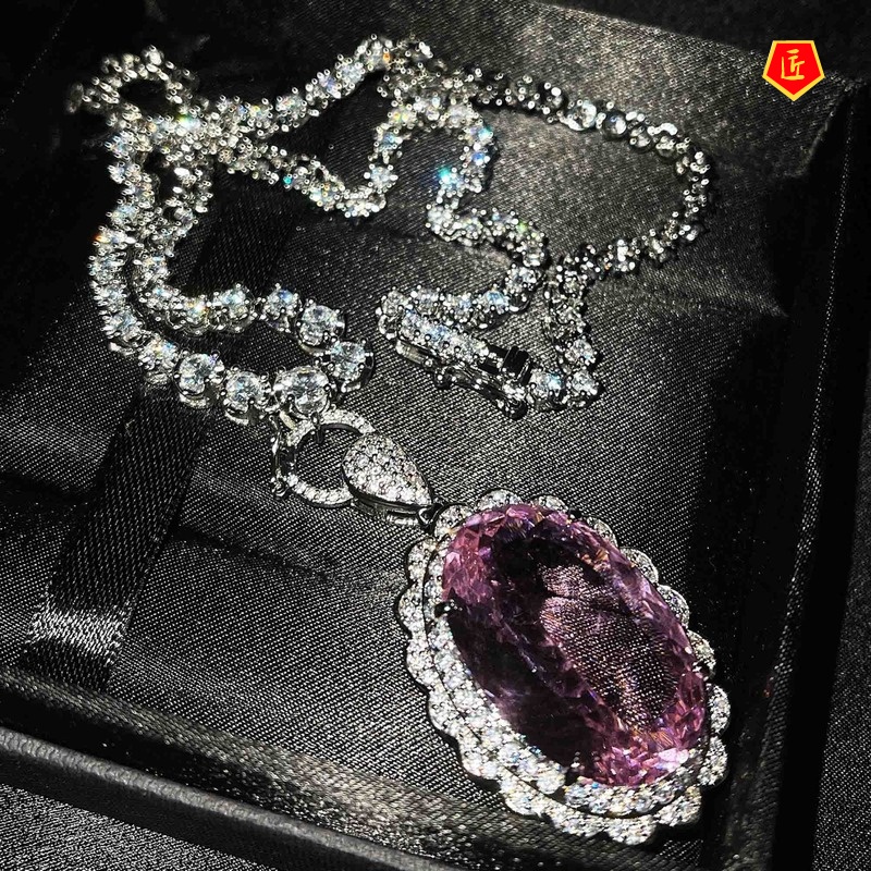 [Ready Stock]Zircon Universal Necklace 18K Platinum High-End Jewelry Pendant