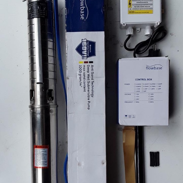 Pompa Air Submersible 4Dim 1HP 220volt FLOWBASE 5-9 stainless steel