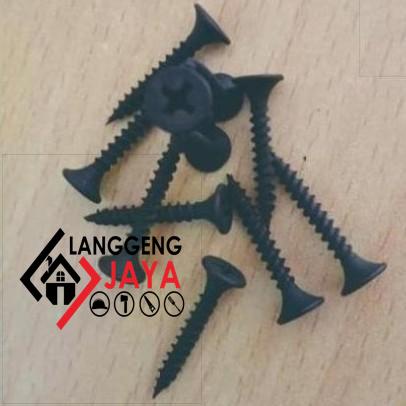 Promo Sekrup Dry Wall Hitam 6X1 Kalsi Board/Grc- Skrup - Material Atap Langgeng-