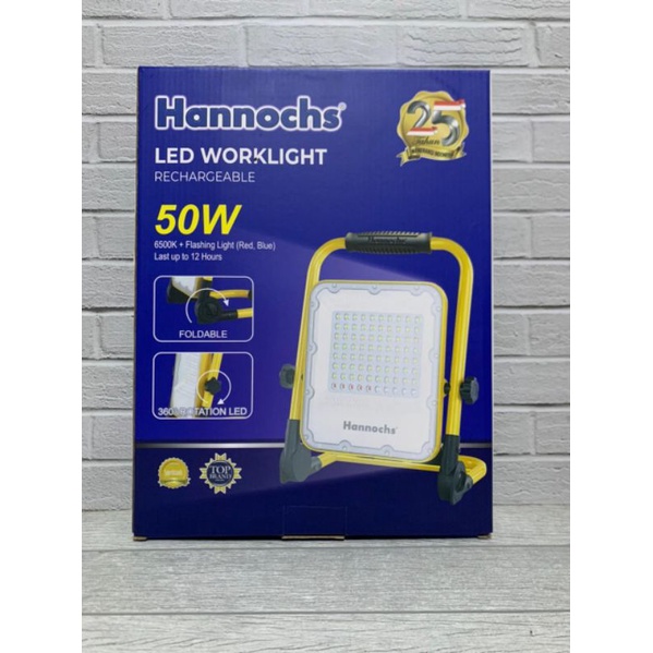 HANNOCHS LED WORKLIGHT 50W LAMPU SOROT EMERGENCY LAMPU KERJA ORIGINAL