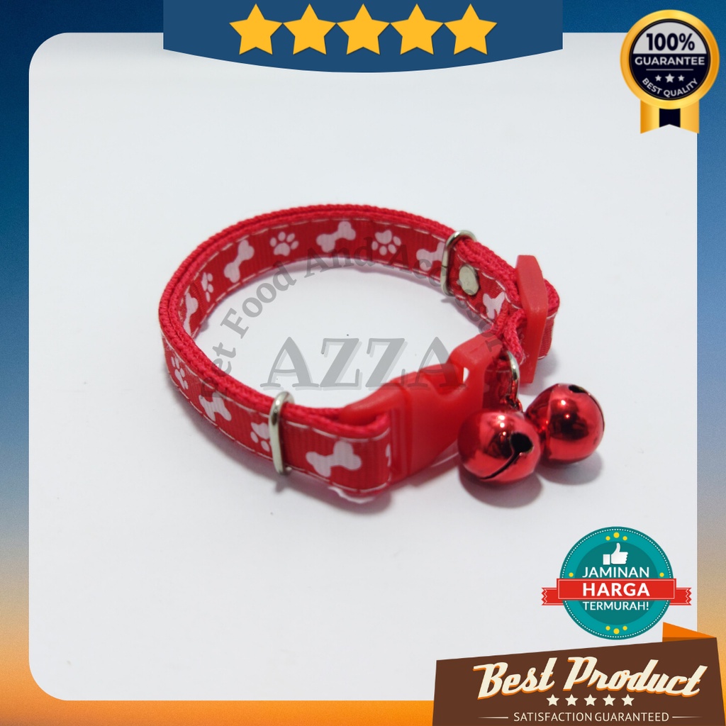 kalung kucing motif tulang lonceng isi 2 ukuran 12mm kualitas premium/aksesoris hewan peliharaan