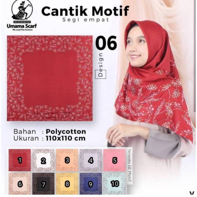 SEGIEMPAT UMAMA CANTIK MOTIF JILBAB UMAMA SEGI4 RANTING SEGI EMPAT RINTIK HIJAB SQUARE MOTIF