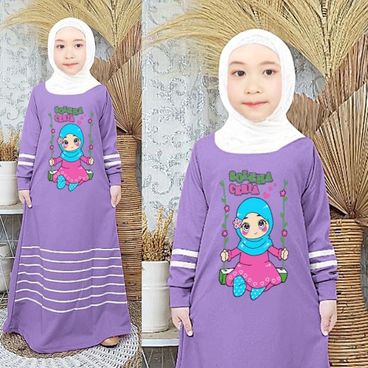 VINCE FASHION - CANTIK &amp; SOLEHA GAMIS DRESS ANAK 3-12 TAHUN