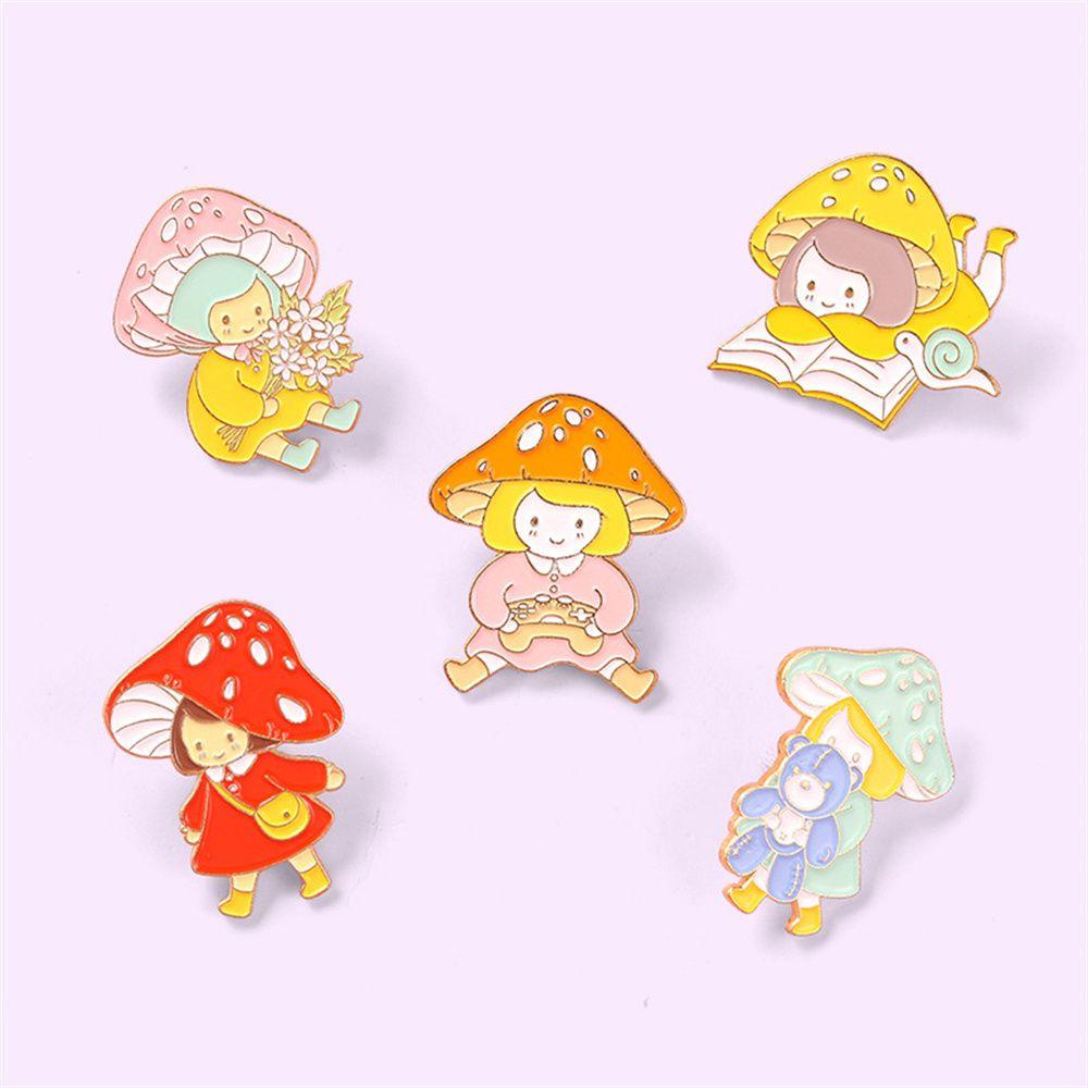 Lily Enamel Pin Wanita Anak Pakaian Lucu Kartun Paduan Bros