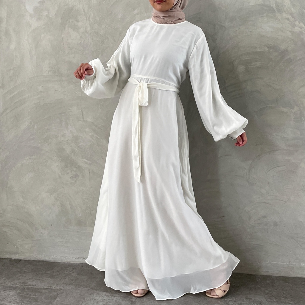Eliza Dress / Dress Chiffon / Gamis Chiffon / Gamis Chiffon Tali Pinggang
