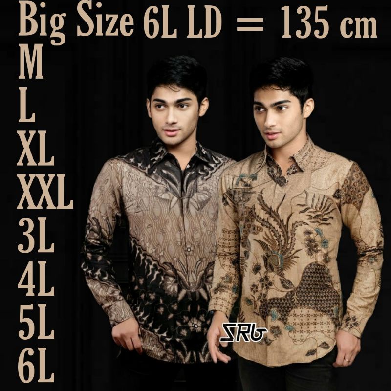 Batik Pria/Batik Pria Jumbo/Batik Jumbo/Kemeja Batik/Batik Pria Lengan Panjang  HRB026  KERATONAN