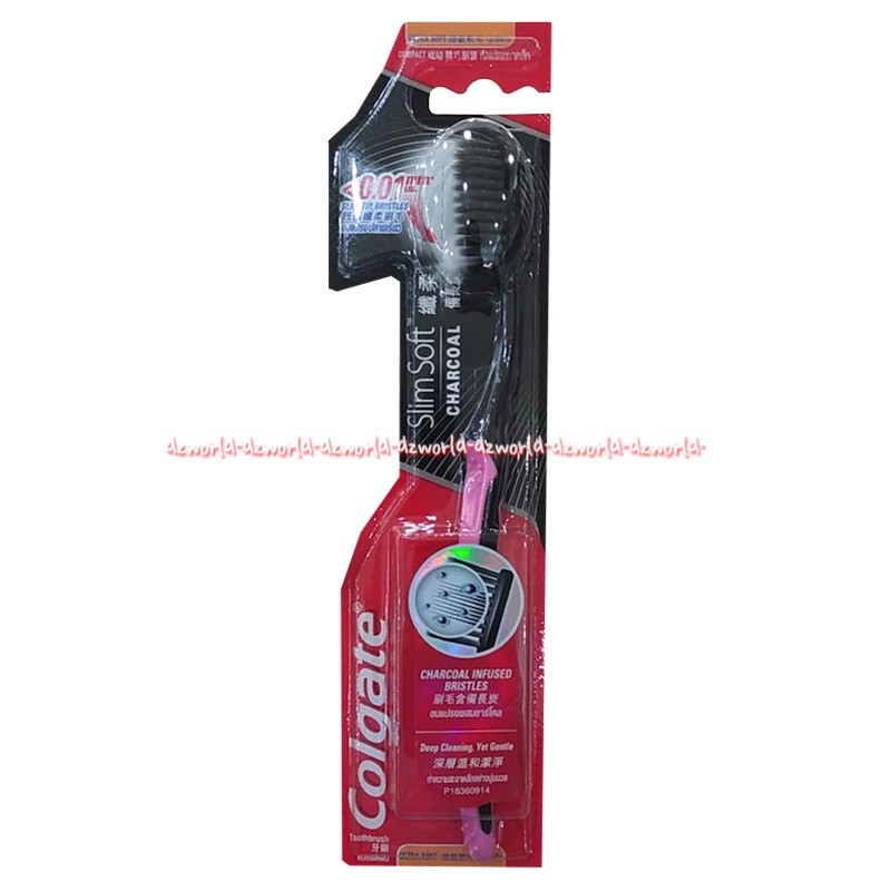 Colgate Slim Soft Charcoal 0,01m Sikat Gigi Hitam Carcoal