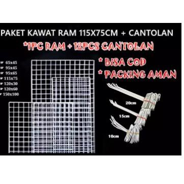 Hot Sale Kawat Ram 115x75 Cm - Rak Display Aksesoris HP - Rak Gantung putih