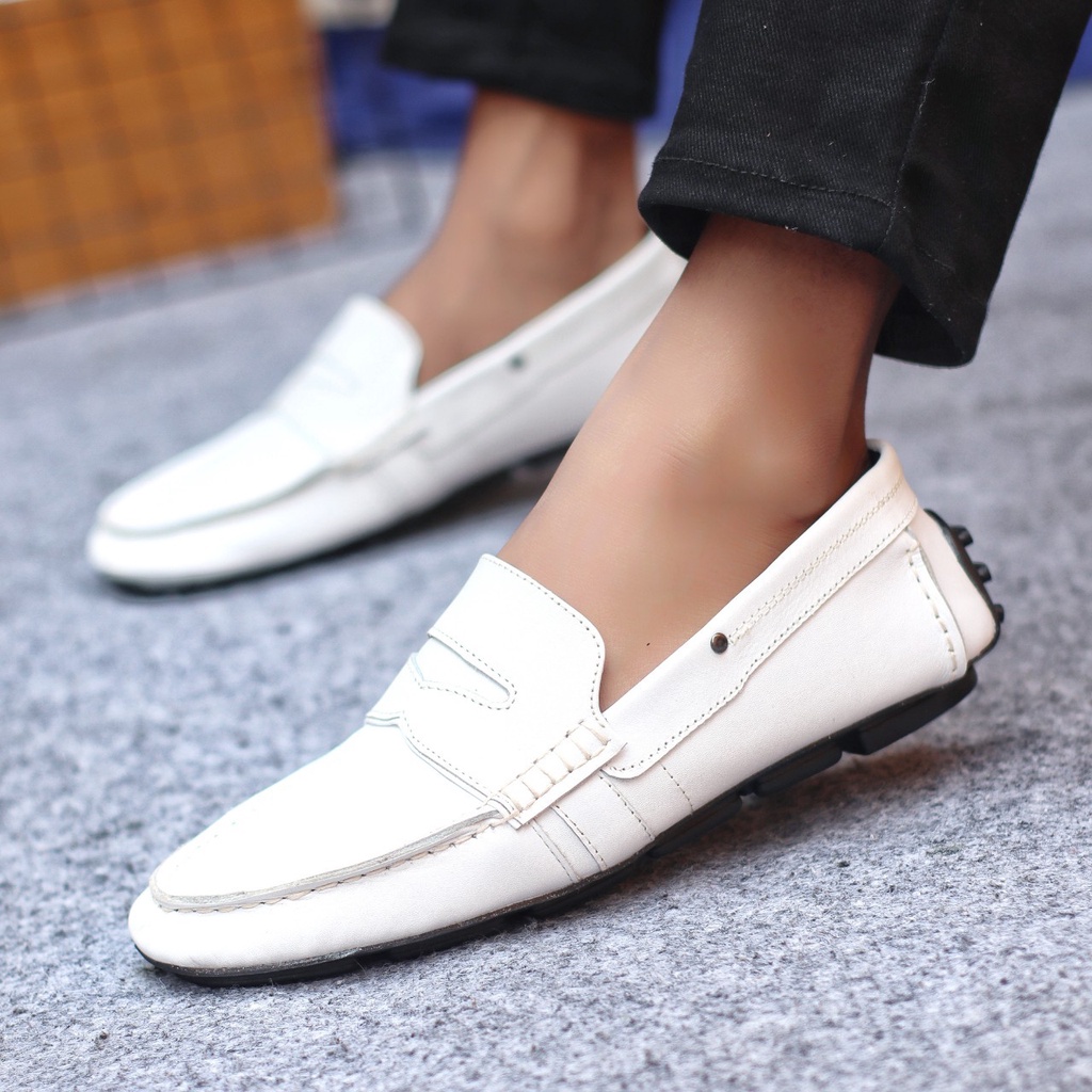 ENOZ X SIMAO - Sepatu Formal Slop Pria Kulit Asli Original Slip On Kasual Kerja Cowok Men ORI