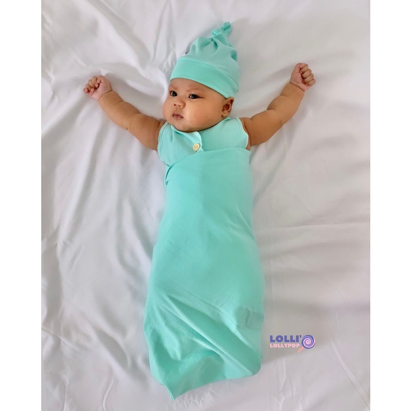 Lollypop Classic Swaddle Bedong Set Baju