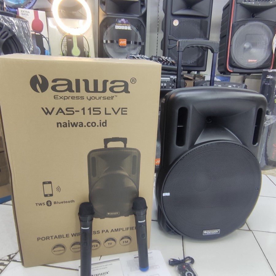 Speaker Portable Wireless N Aiwa WAS 115 LVE Original 15 Inch Bluetooth