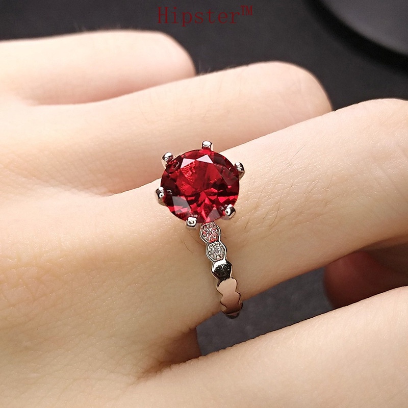 Best-Selling Fashion Luxury Temperament Inlaid Ruby Ring