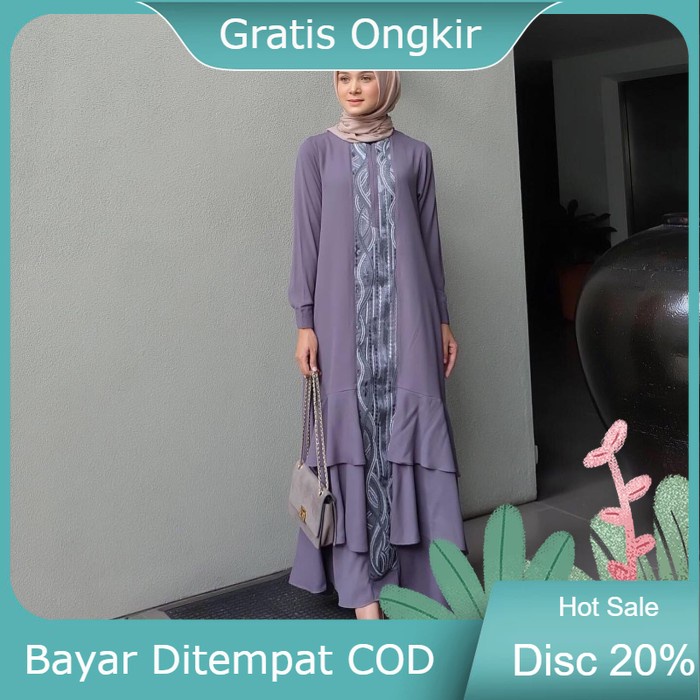 Baju Gamis Syari Wanita Terbaru Ranai Maxy Dress Termurah - Blue