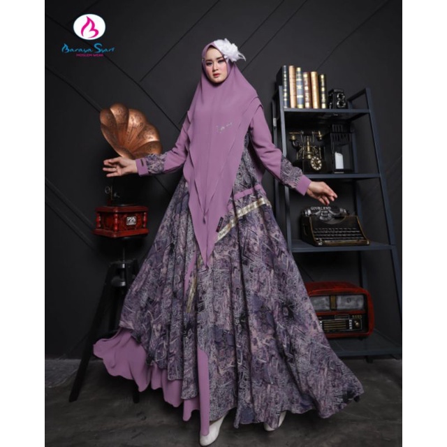 GAMIS SYARI TERBARU ORIGINAL BARAYA SYARI MOTIF SUPER MEWAH