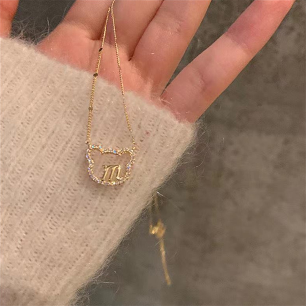 M Beruang Kalung Desain Temperamen Rantai Sweater Panjang 2022 Baru Emas Rantai Klavikula Wanita