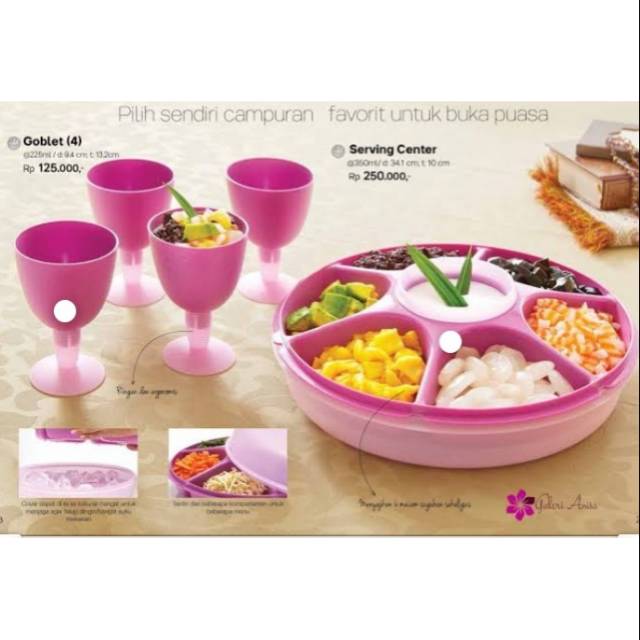 Tempat kue set gelas Tupperware