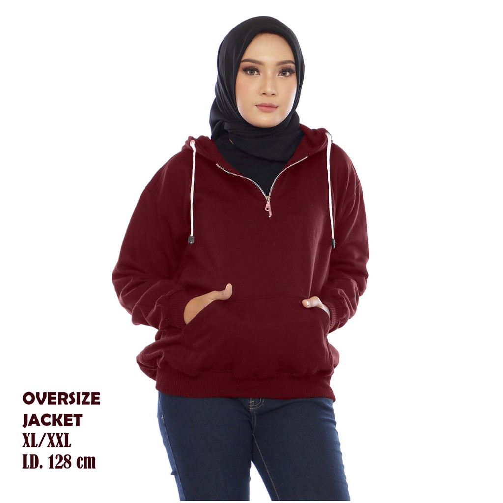 Sweater Polos Wanita Hoodie Jaket Oversize XL XXL - JCCollections