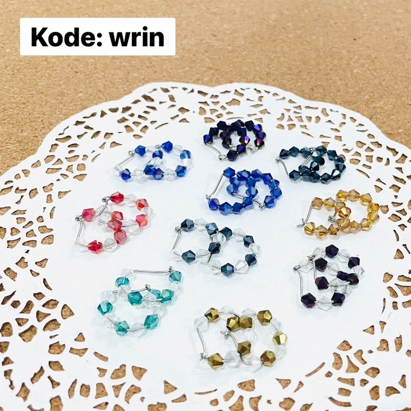 anting gantung mutiara ring wrin stainless