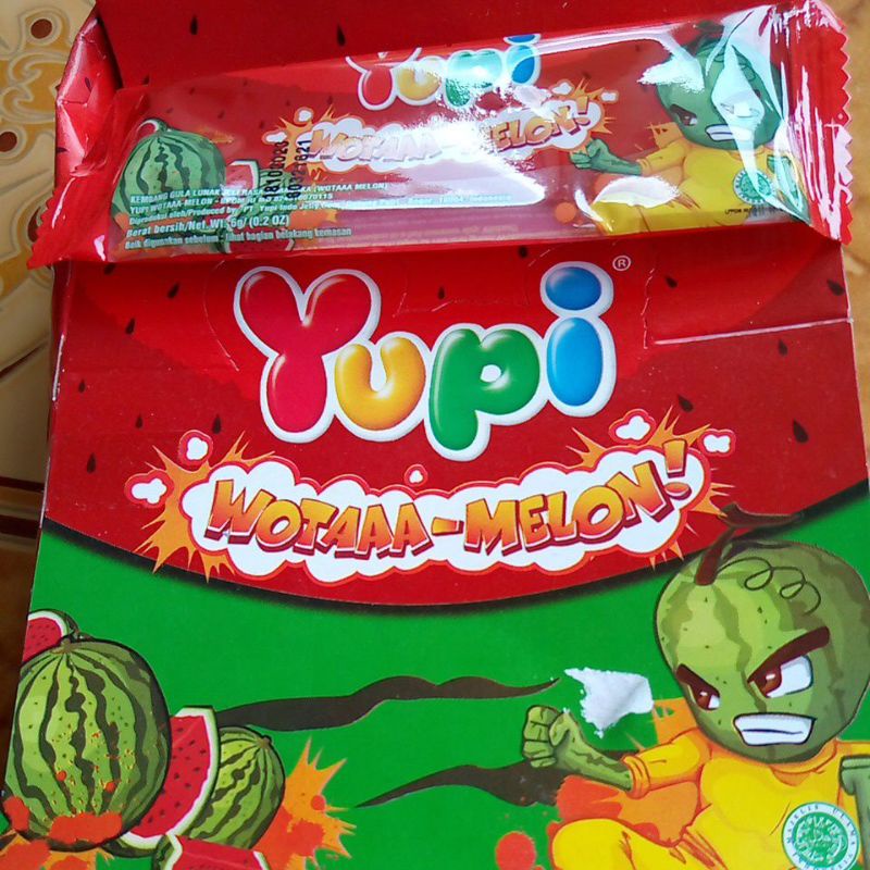 Box - Yupi Wotaa Wotta Wota Melon Permen Jelly Semangka Isi 24 Pcs