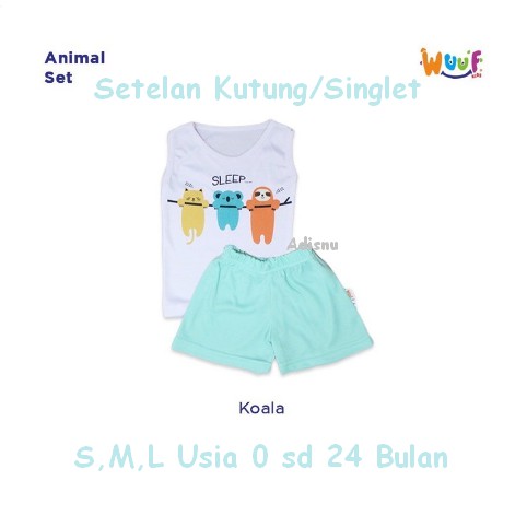 Wuuf Kids Setelan Kutung Singlet Bayi Motif S M L 0 sd 24 Bulan