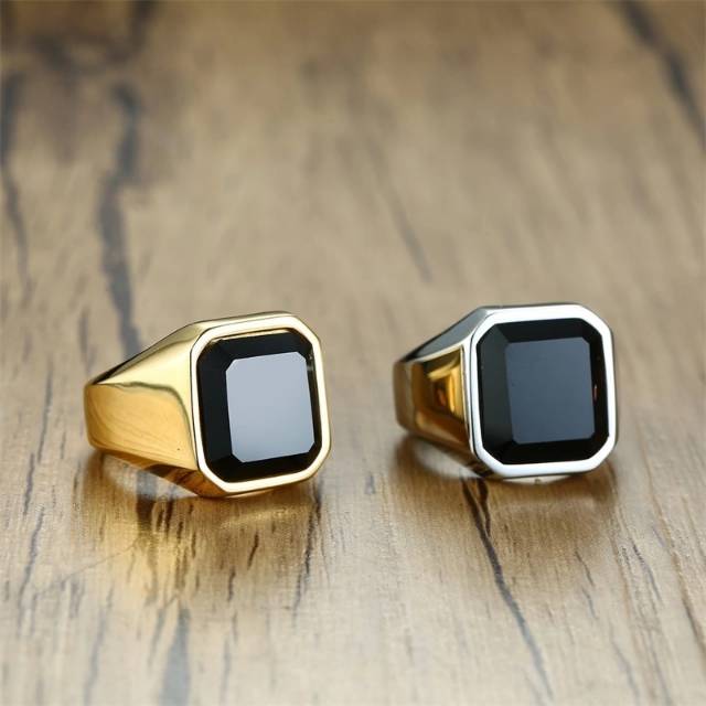 Cincin Titanium Natural Onyx textite, Red Agate Titanium No 1 Original