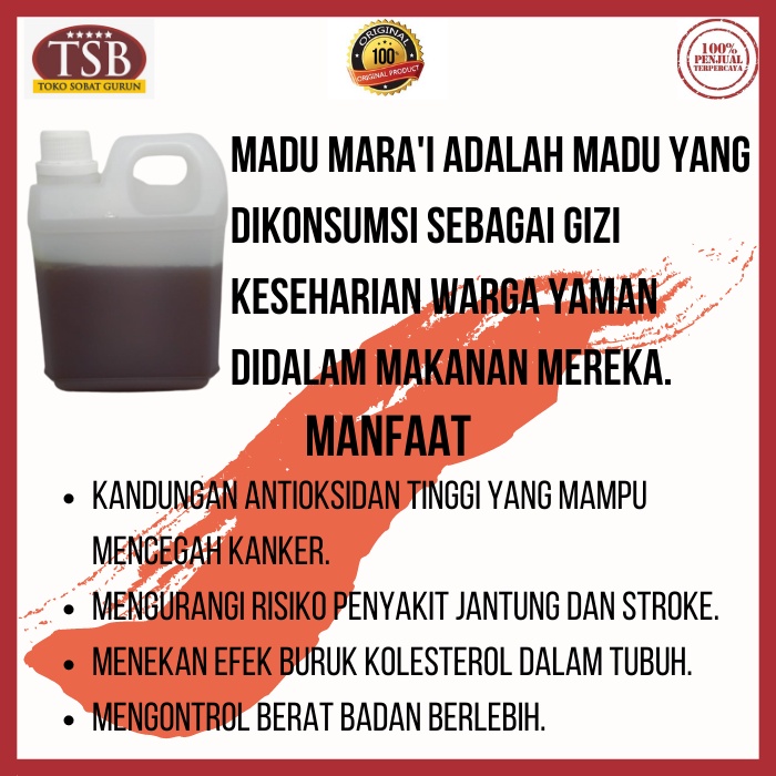 

NG Madu Yaman Marai Mara'i/Madu Marai Mara'i Import Yaman Asli 1 Kg